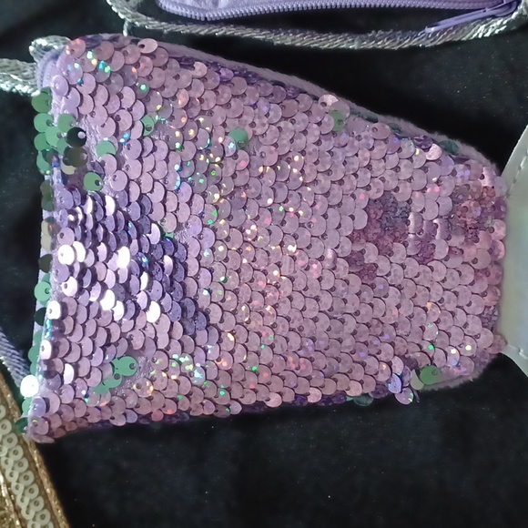 ⭐️3 For $10 ⭐️ Mermaid tail sequined purse PURPLE/TEAL - Picture 2 of 4
